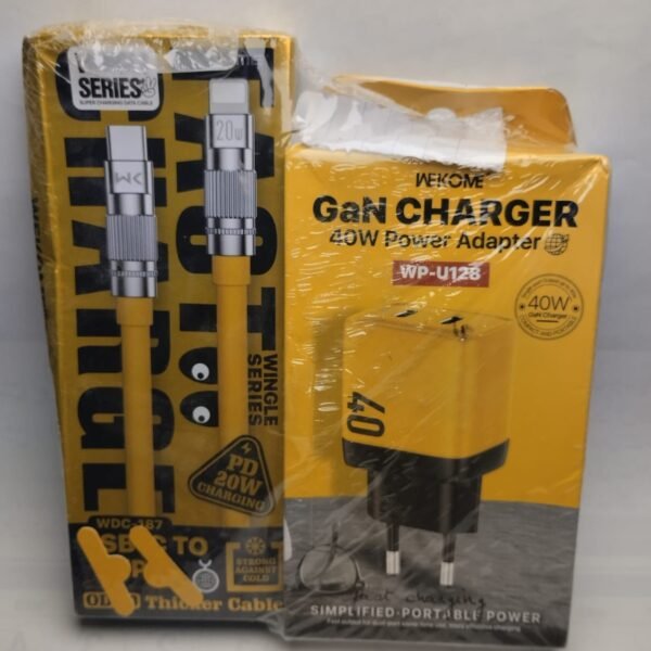 WEKOME GaN Charger 40W Power Adapter + Cable Bundle