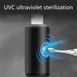 Electric-toothpaste-dispenser-111 Electric UVC toothpaste dispenser with infrared induction and ultraviolet disinfection technology.