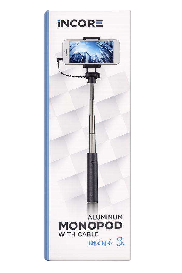 incore-mini-3-aluminum-selfie-stick-06 Incore Mini 3 aluminum monopod selfie stick with built-in connection cable packaging