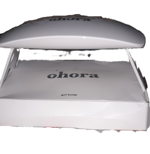 ohora-gel-lamp-nail-polish-curing-01 Ohora portable UV/LED gel lamp curing fingernails with semi-cured gel strips applied