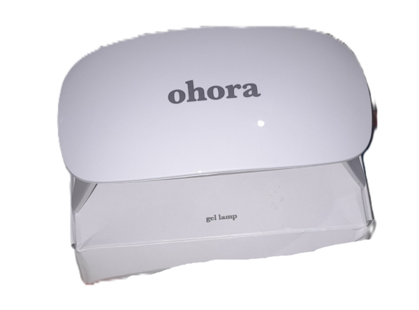 ohora-gel-lamp-nail-polish-curing-02 Ohora portable UV/LED gel lamp curing fingernails with semi-cured gel strips applied