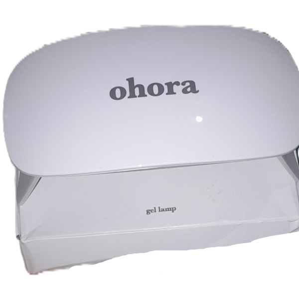 ohora-gel-lamp-nail-polish-curing-02 Ohora portable UV/LED gel lamp curing fingernails with semi-cured gel strips applied