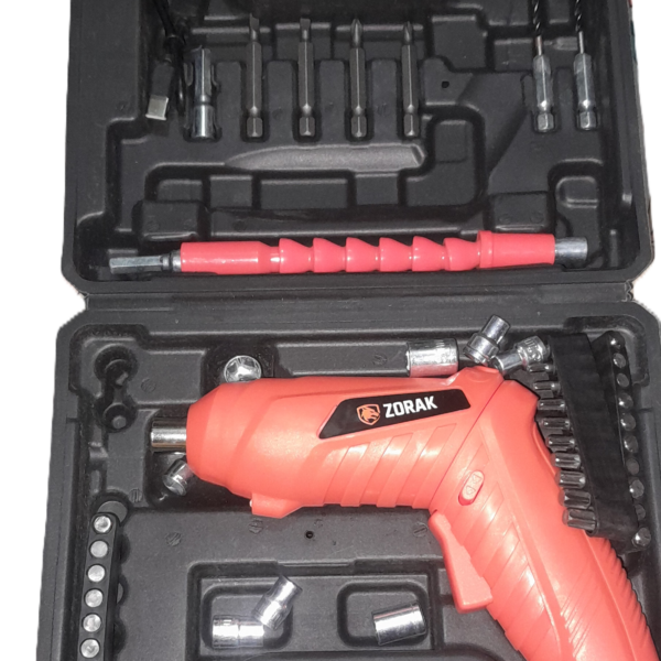 Zorak 47-Piece Cordless Rechargeable Electric Screwdriver Kit